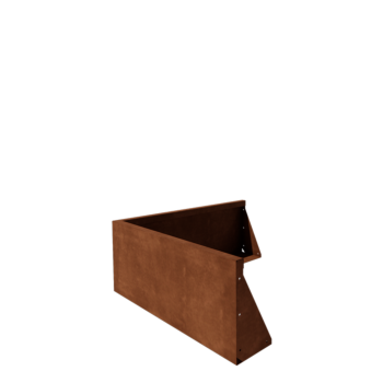 Corten acél támfal - Külső sarok - 100 x 100 x 40 cm