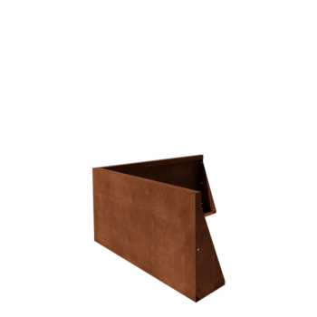 Corten acél támfal - Külső sarok - 100 x 100 x 50 cm