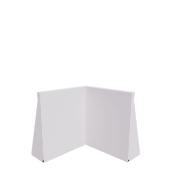 Acél támfal - Belső sarok - 50 x 50 x 60 cm - RAL9010 matt (fehér)