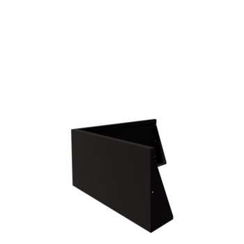 Acél támfal - Külső sarok - 100 x 100 x 50 cm - RAL9005 matt (fekete)