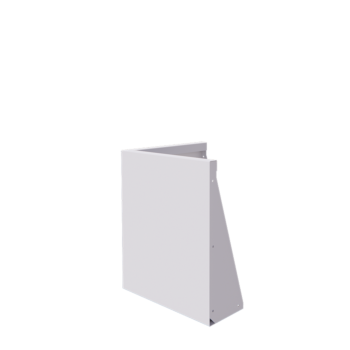 Acél támfal - Külső sarok - 50 x 50 x 60 cm - RAL9010 matt (fehér)