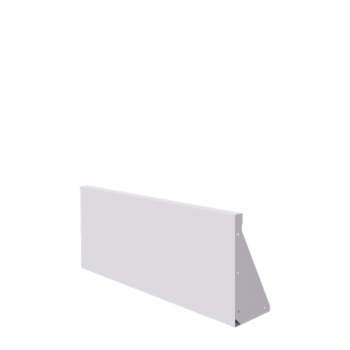 Acél támfal - Egyenes - 100 x 40 cm - RAL9010 matt (fehér)