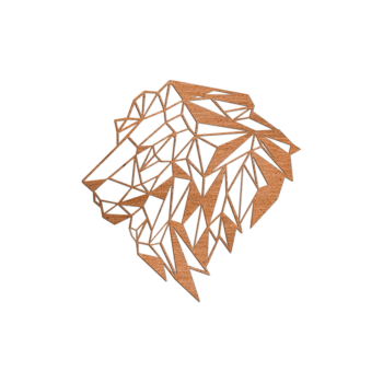 Corten acél fali dekoráció - Oroszlán 2.0 Small - 50,8 x 50 cm