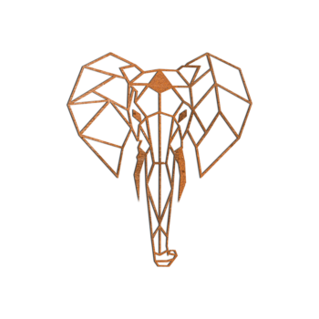 Corten acél fali dekoráció - Elefánt 1.0 Small - 60 x 51,7 cm