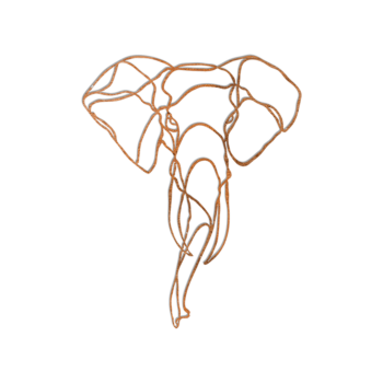 Corten acél fali dekoráció - Elefánt 1.0 Small - 60 x 48,1 cm