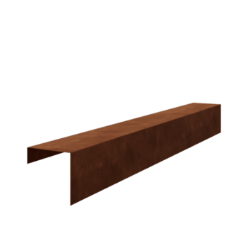 Corten acél fedőprofil 15 x 15 x 5 cm (hossza 150 cm)