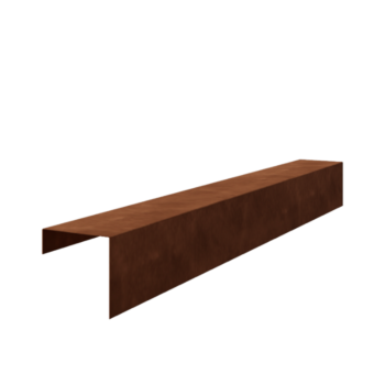 Corten acél fedőprofil 15 x 15 x 5 cm (hossza 240 cm)
