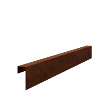 Corten acél fedőprofil 15 x 6 x 5 cm (hossza 240 cm)