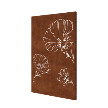 Corten acél panel pipacs 120 x 6 x 190 cm