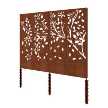 Corten acél panel fa komplett készlet 240 x 6 x 190 cm