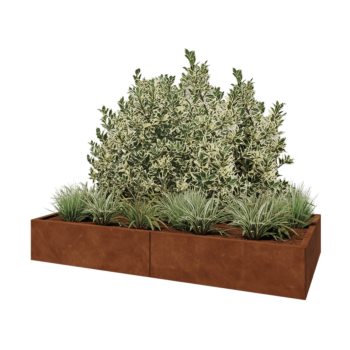 Corten acél virágláda XXL - Téglalap - 200 x 100 x 30 cm - Fenéklemez nélkül