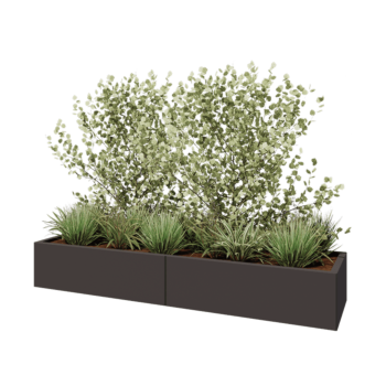 Acél virágláda XXL - Téglalap - 200 x 50 x 30 cm - RAL7016 matt (antracitszürke) - Fenéklemez nélkül