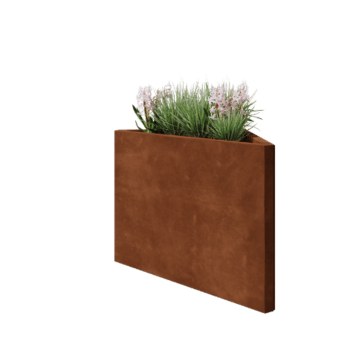 Corten acél virágláda - Egyenlőtlen oldalú háromszög - 83,9 x 46,4 x 60 cm - Fenéklemez nélkül