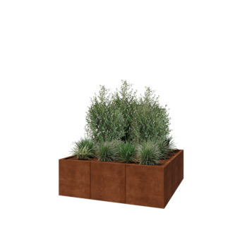 Corten acél virágláda XXL - Négyzet - 150 x 150 x 50 cm - Fenéklemez nélkül