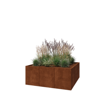 Corten acél virágláda XXL - Négyzet - 150 x 150 x 60 cm - Fenéklemez nélkül