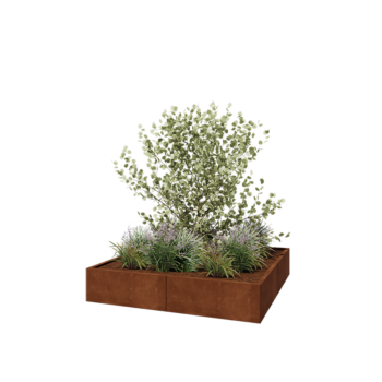 Corten acél virágláda XXL - Négyzet - 160 x 160 x 30 cm - Fenéklemez nélkül