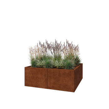 Corten acél virágláda XXL - Négyzet - 160 x 160 x 60 cm - Fenéklemez nélkül