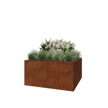 Corten acél virágláda XXL - Négyzet - 160 x 160 x 80 cm - Fenéklemez nélkül
