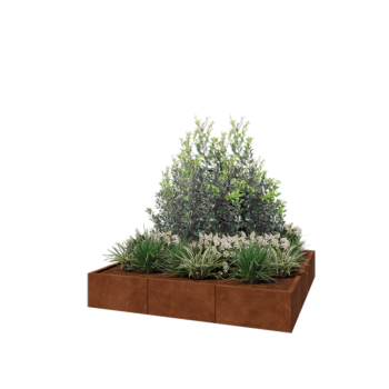 Corten acél virágláda XXL - Négyzet - 180 x 180 x 30 cm - Fenéklemez nélkül