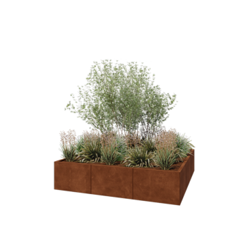 Corten acél virágláda XXL - Négyzet - 180 x 180 x 40 cm - Fenéklemez nélkül