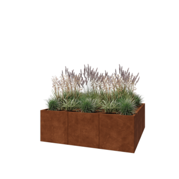 Corten acél virágláda XXL - Négyzet - 180 x 180 x 60 cm - Fenéklemez nélkül