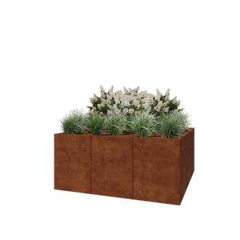 Corten acél virágláda XXL - Négyzet - 180 x 180 x 80 cm - Fenéklemez nélkül