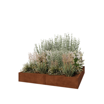 Corten acél virágláda XXL - Négyzet - 200 x 200 x 30 cm - Fenéklemez nélkül