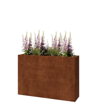 Corten acél virágláda - Téglalap - 120 x 30 x 80 cm - Fenéklemez nélkül