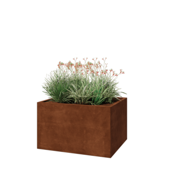 Corten acél virágláda - Téglalap - 100 x 80 x 60 cm - Fenéklemez nélkül