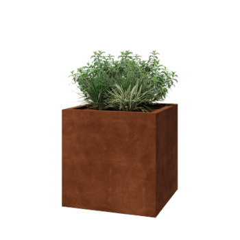 Corten acél hegesztett virágláda Montana 70 x 70 x 70 cm