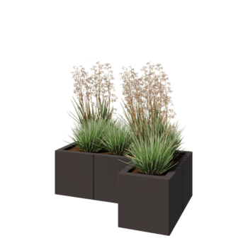 Acél virágláda - L-alak - 90 x 60 x 30 cm - Más RAL szín - Fenéklemezzel