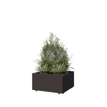 Acél virágláda - Négyzet - 60 x 60 x 30 cm - Más RAL szín - Fenéklemezzel - Lábakkal