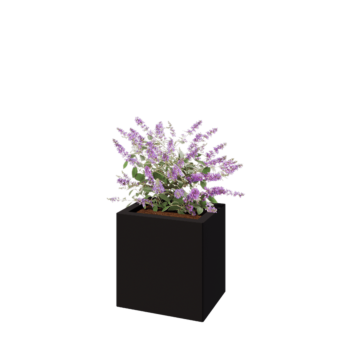 Acél virágláda - Téglalap - 40 x 30 x 40 cm - RAL9005 matt (fekete) - Fenéklemezzel