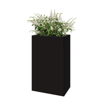 Acél virágláda - Téglalap - 50 x 30 x 80 cm - RAL9005 matt (fekete) - Fenéklemez nélkül