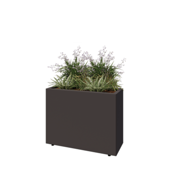 Acél virágláda - Téglalap - 80 x 30 x 60 cm - Más RAL szín - Fenéklemezzel - Lábakkal