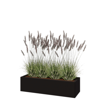 Acél virágláda - Téglalap - 120 x 40 x 30 cm - RAL9005 matt (fekete) - Fenéklemez nélkül