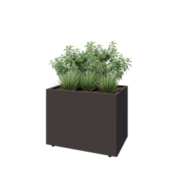 Acél virágláda - Téglalap - 80 x 50 x 60 cm - Más RAL szín - Fenéklemezzel - Lábakkal