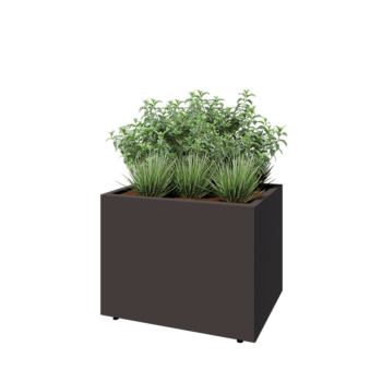 Acél virágláda - Téglalap - 80 x 60 x 60 cm - Más RAL szín - Fenéklemezzel - Lábakkal