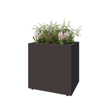 Acél virágláda - Téglalap - 80 x 60 x 80 cm - RAL7016 matt (antracitszürke) - Fenéklemezzel - Lábakkal