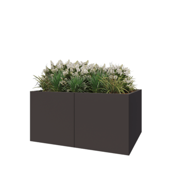 Acél virágláda XXL - Téglalap - 160 x 120 x 80 cm - RAL7016 matt (antracitszürke) - Fenéklemezzel