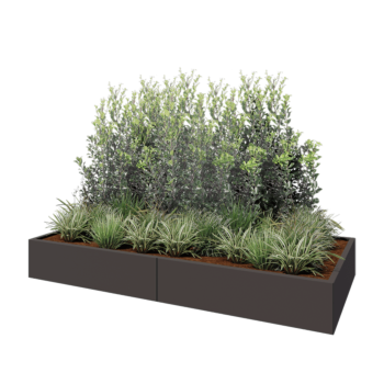 Acél virágláda XXL - Téglalap - 240 x 100 x 30 cm - Más RAL szín - Fenéklemez nélkül