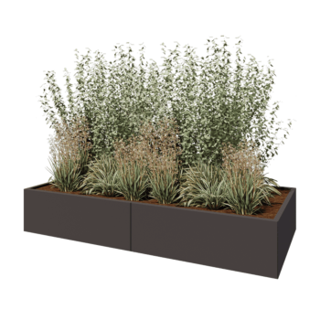 Acél virágláda XXL - Téglalap - 240 x 100 x 40 cm - Más RAL szín - Fenéklemez nélkül