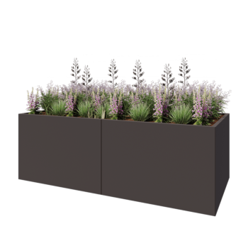 Acél virágláda XXL - Téglalap - 240 x 100 x 80 cm - Más RAL szín - Fenéklemez nélkül