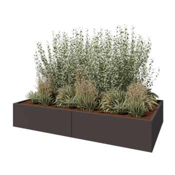 Acél virágláda XXL - Téglalap - 240 x 120 x 40 cm - Más RAL szín - Fenéklemez nélkül