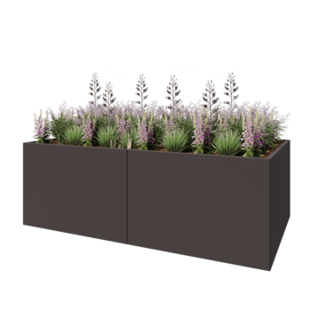 Acél virágláda XXL - Téglalap - 240 x 120 x 80 cm - Más RAL szín - Fenéklemezzel