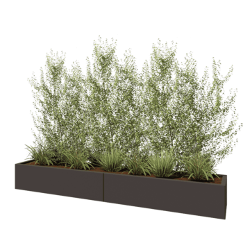 Acél virágláda XXL - Téglalap - 240 x 40 x 30 cm - RAL7016 matt (antracitszürke) - Fenéklemezzel