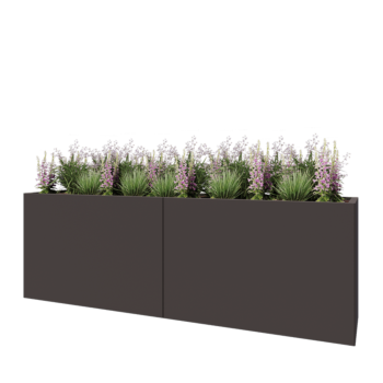 Acél virágláda XXL - Téglalap - 240 x 50 x 80 cm - RAL7016 matt (antracitszürke) - Fenéklemez nélkül