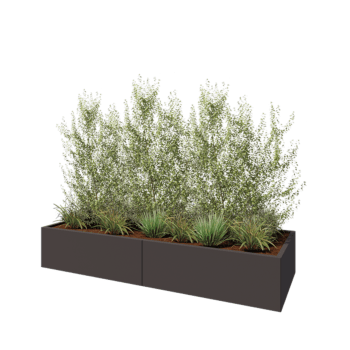 Acél virágláda XXL - Téglalap - 240 x 80 x 40 cm - RAL7016 matt (antracitszürke) - Fenéklemez nélkül