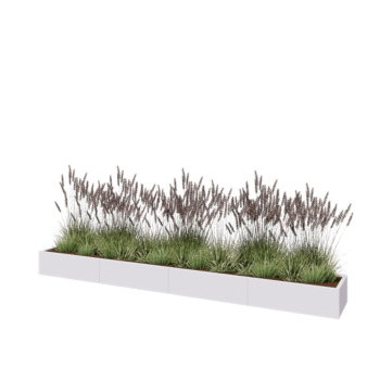 Acél virágláda XXL - Téglalap - 400 x 50 x 30 cm - RAL9010 matt (fehér) - Fenéklemez nélkül