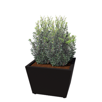 Acél virágláda - Kúp - 80 x 80 x 51,5 cm - Hegesztett - RAL9005 matt (fekete) - Fenéklemezzel